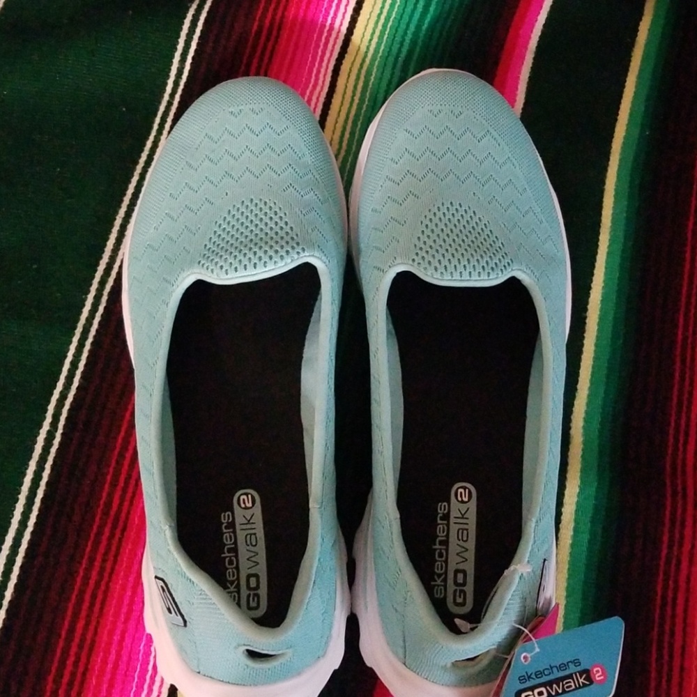 Skechers Go Walk 2 Teal Slip-On Shoes